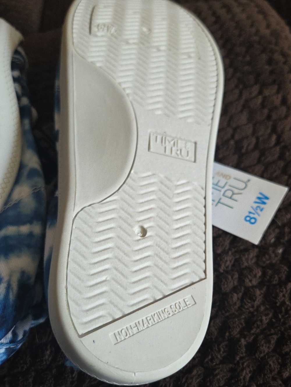 Time and Tru Blue Tie-Dye Womens 8.5 Wide Width Sneakers New - Picture 4 of 6